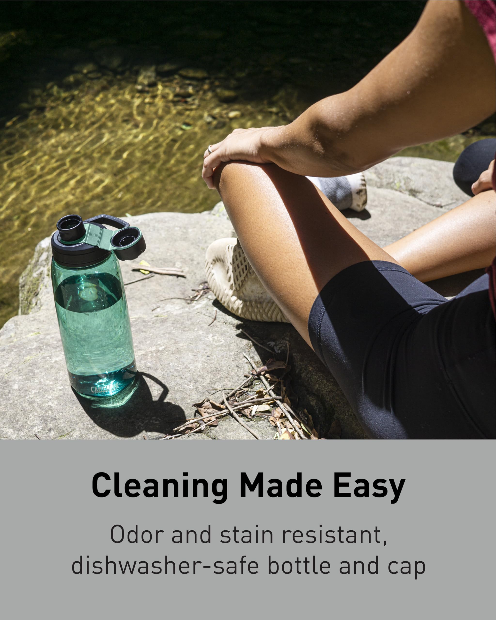 Camelbak Chute Mag Bpa Free Water Bottle With Tritan Renew - Magnetic Cap Stows While Drinking, 50Oz, Clear